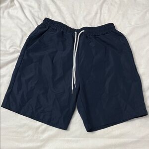 SHEIN Dark Navy Elastic Waist Drawstring Shorts
